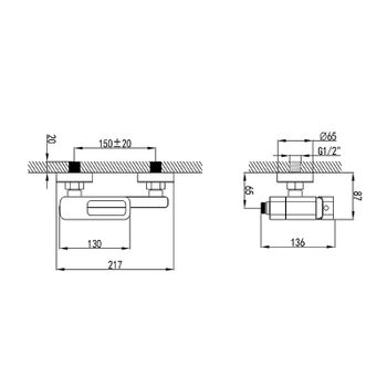 Смеситель для ванны Iddis Slide SLIWT00i02 Белый матовый — фото 2, Смеситель для ванны