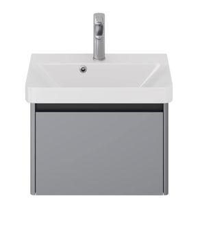 Тумба Luxury, 55 см, подвесная, 1 ящик, серый базальт — фото 5, Тумбы под раковину