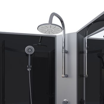 Душевая кабина Niagara Classic NG-2508-14BKTG (90х90х210) высокий поддон(40см),стекло тонированное,4 — фото 4, Душевые кабины