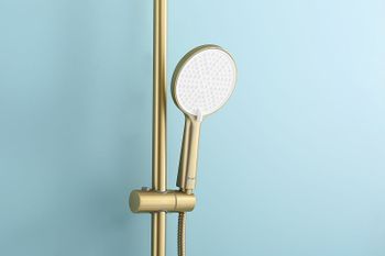 Душевая система Raglo R20.26.03 с термостатом Золото матовое — фото 30, Душевые стойки