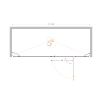 Душевая дверь CEZARES VERONA-W-B-13-100+60/40-C-Cr — фото 3, Душевые двери в нишу