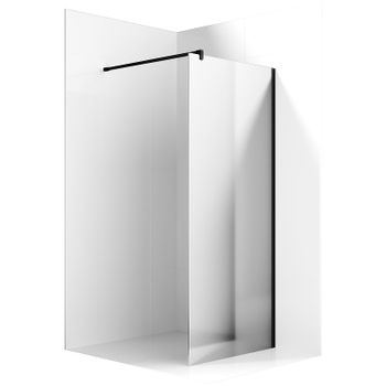 Душевая перегородка Ambassador Walk-in 90х200 15033223 профиль Черный стекло зеркальное — фото 1, Душевые перегородки