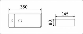 Раковина CeramaLux 38 9048FR Белая — фото 3, Мини-раковины