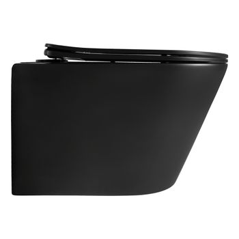 Унитаз подвесной безободковый AQUATEK ВЕГА AQ1905-MB 525*360*320 мм, горизонтальный выпуск, черный м — фото 6, Подвесные унитазы