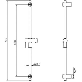 Душевая штанга Iddis Ray RAY70MGi17 Золото матовое — фото 5, Штанги для душа