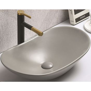 Раковина-чаша CeramaLux 61 7811AMH-5 Светло-серая — фото 1, Раковины накладные