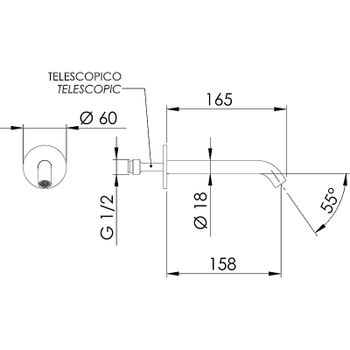 Излив для смесителя Remer X-Style 91XBG Золото брашированное — фото 2, Изливы