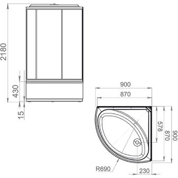 Душевая кабина Melodia della vita Jive 90x90 MB02002 без гидромассажа — фото 2, Душевые кабины
