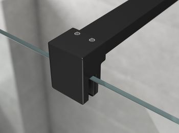 Душевая перегородка Ambassador Walk-in 100х200 15031110 профиль Черный стекло прозрачное — фото 3, Душевые перегородки