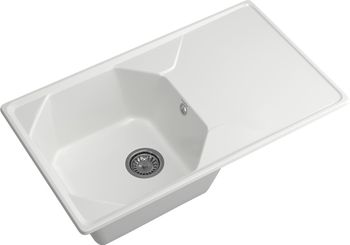 GRANFEST Мойка UNIQUE 840L 1-чаша+крыло 840*500мм иней арт.GF- — фото 1, Кухонные мойки