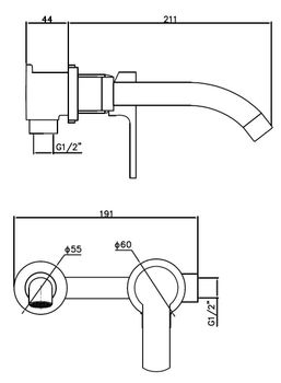 Смеситель скрытого монтажа д/умывальника black, арт. SM28 B — фото 2, Смесители для раковины
