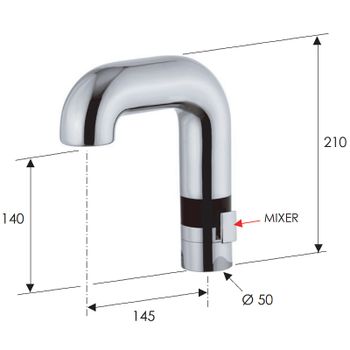 Смеситель для раковины Remer Sensor SE14 Хром — фото 2, Смесители для раковины