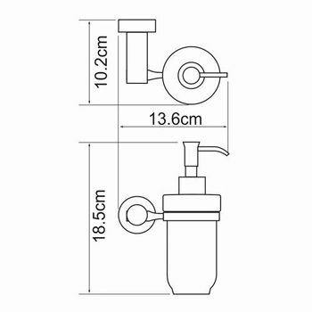 Аксесс Donau K-9499C Дозатор жидкого мыла, навесной (блистер), КЕРАМИКА,хром, WasserKRAFT — фото 4, Дозаторы