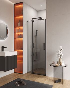 Душевая дверь CEZARES SLIDER-B-1-70/80-C-NERO — фото 1, Душевые двери в нишу