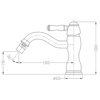 Смеситель для биде Bronze de Luxe Tiffany 1902BR Бронза — фото 2, Смесители для биде