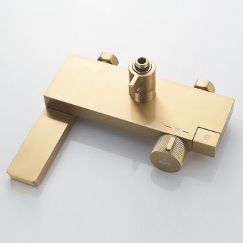 Душевая система Rose R18G R1896G с термостатом Золото матовое — фото 18, Душевые стойки