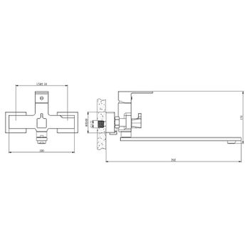 Смеситель для ванны Belz B613 B22613 универсальный Хром — фото 2, Смеситель для ванны