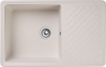 GRANFEST Мойка QUARZ 52 1-чаша+крыло 760*480мм белый арт.GF-ZL- — фото 1, Кухонные мойки