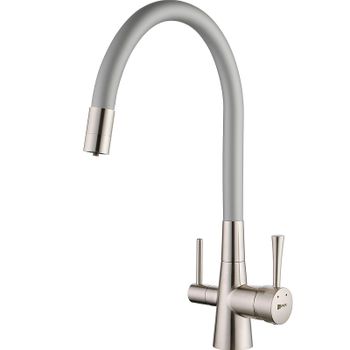 Смеситель для кухни Lemark Comfort LM3075BN-Silver Никель Серебро — фото 1, Смесители для кухни