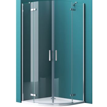 Душевой уголок BelBagno Kraft 100х100 KRAFT-R-2-100-C-Cr профиль Хром стекло прозрачное — фото 1, Душевые уголки четверть круга