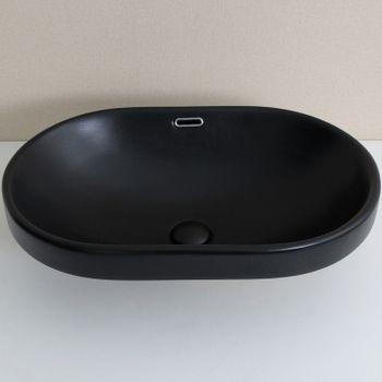 Раковина CeramaLux 60 5006CMB Черная матовая — фото 1, Раковины накладные