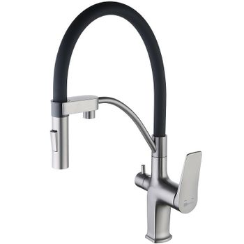 Смеситель для кухни Lemark Bronx LM3761GM Графит — фото 1, Смесители для кухни