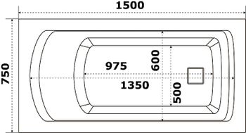 Акриловая ванна Bas Аякс 150x75 В 00128 без гидромассажа — фото 5, Акриловые ванны