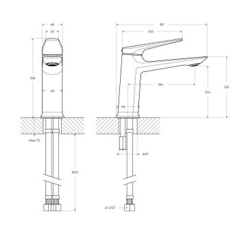 Смеситель для раковины CEZARES LINER-LS-01-W0 — фото 6, Смесители для раковины