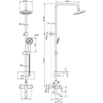 Душевая система Lemark Linara LM0462C Хром — фото 5, Душевые стойки