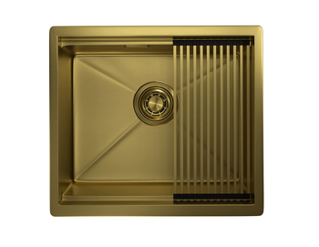 Granula-KS-5045U, ЗОЛОТО САТИН, стальная кухонная мойка KITCHEN SPACE — фото 2, Кухонные мойки