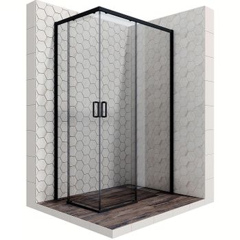 Душевой уголок Ambassador Queen 120х80 11011205RBlack профиль Черный стекло прозрачное — фото 9, Прямоугольные душевые уголки