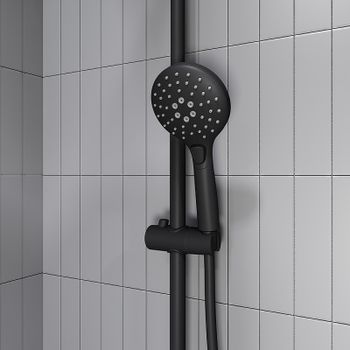 Душевая система Iddis Ray RAYMS3Fi76 Черная матовая — фото 4, Душевые стойки