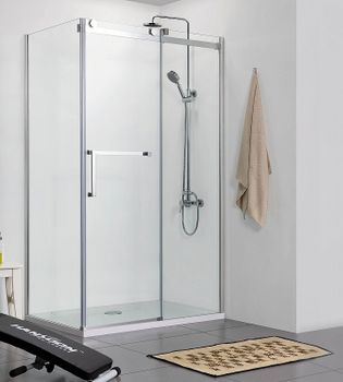 Душевой уголок Azario Vancouver 120х80 AZ-NKF1131 R 800 профиль Серебро стекло прозрачное — фото 1, Прямоугольные душевые уголки