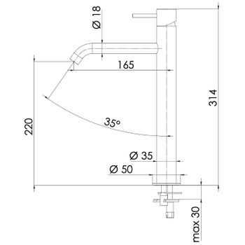 Смеситель для раковины Remer X-Style X11LXLXV Сталь — фото 2, Смесители для раковины