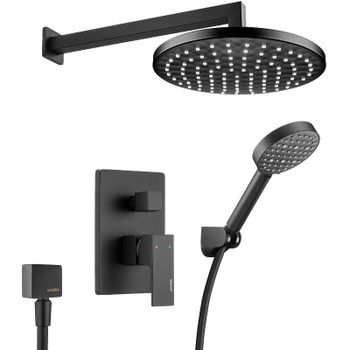 Душевая система Swedbe Platta 5554B Черная матовая — фото 1, Встраиваемые душевые комплекты