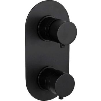 Смеситель для душа Remer Minimal Thermo NT92KBCFP с термостатом Черный хром брашированный — фото 1, Смеситель для душа