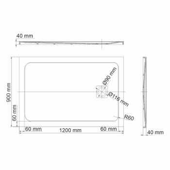 Rhin 44T07 Душевой поддон — фото 4, Душевые поддоны из искусственного камня