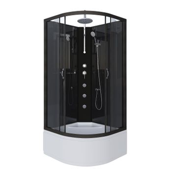 Душевая кабина Niagara Classic NG-6508-14BKTG (90х90х210) высокий поддон(40см),черный,стекло тониров — фото 1, Душевые кабины