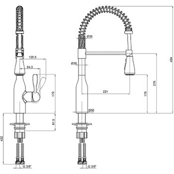 Смеситель для кухни E.C.A. Flux 406218019EX Сталь — фото 2, Смесители для кухни
