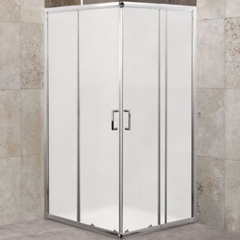 Душевой уголок BelBagno Unique 100х100 UNIQUE-A-2-85/100-M-Cr профиль Хром стекло матовое — фото 1, Квадратные душевые уголки