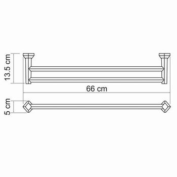 Aller K-1140 Штанга для полотенец двойная — фото 4, Полотенцедержатели