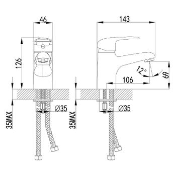 Смеситель для раковины Lemark Pramen LM3306C Хром — фото 2, Смесители для раковины