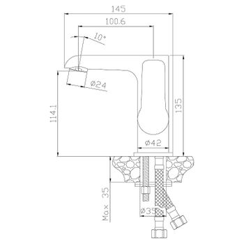 Смеситель для раковины Rossinka W35-11 Белый Хром — фото 2, Смесители для раковины