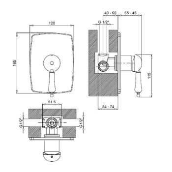 Смеситель для душа Margaroli Classica RU1007AA01CR Хром — фото 2, Смеситель для душа