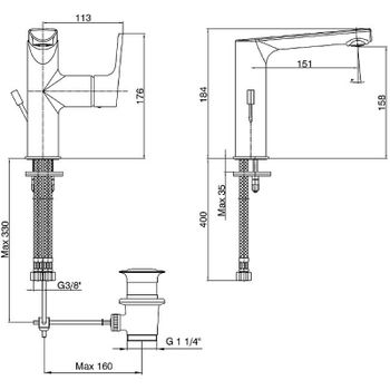 Смеситель для раковины E.C.A. Luna 102108973EX Хром — фото 2, Смесители для раковины