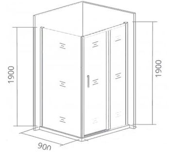 Душевая стенка Good Door Cofe SP-90-C-B 90 КФ00019 профиль Черный стекло прозрачное — фото 2, Боковые стенки