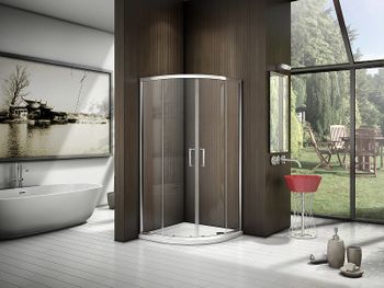 Душевой уголок Good Door Latte R-80-C-WE 80x80 профиль Белый стекло прозрачное — фото 2, Душевые уголки четверть круга