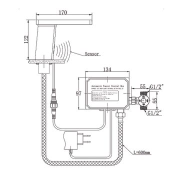 Смеситель для раковины Raiber Sensor RSF88135 Хром — фото 5, Смесители для раковины