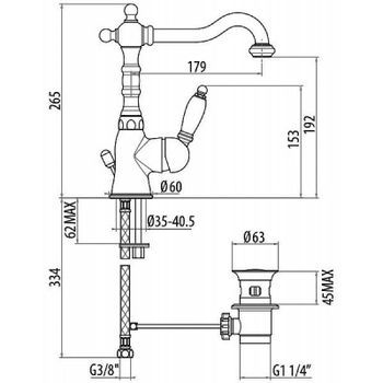 Смеситель для раковины Gattoni Orta 2741/27V0 OLD Бронза — фото 2, Смесители для раковины