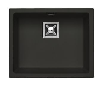 Мойка для кухни ALVEUS QUADRIX 50 GRANITAL+ DEEP BLACK-G90 560X460X200 с сифоном 1133398 — фото 1, Кухонные мойки